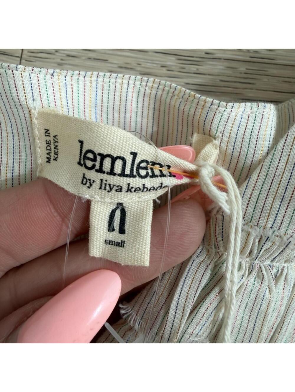 Lemlem Cream Tiered Sleeveless Rainbow Stripe Maxi Beach Dress Size S NWT - Picture 2 of 4